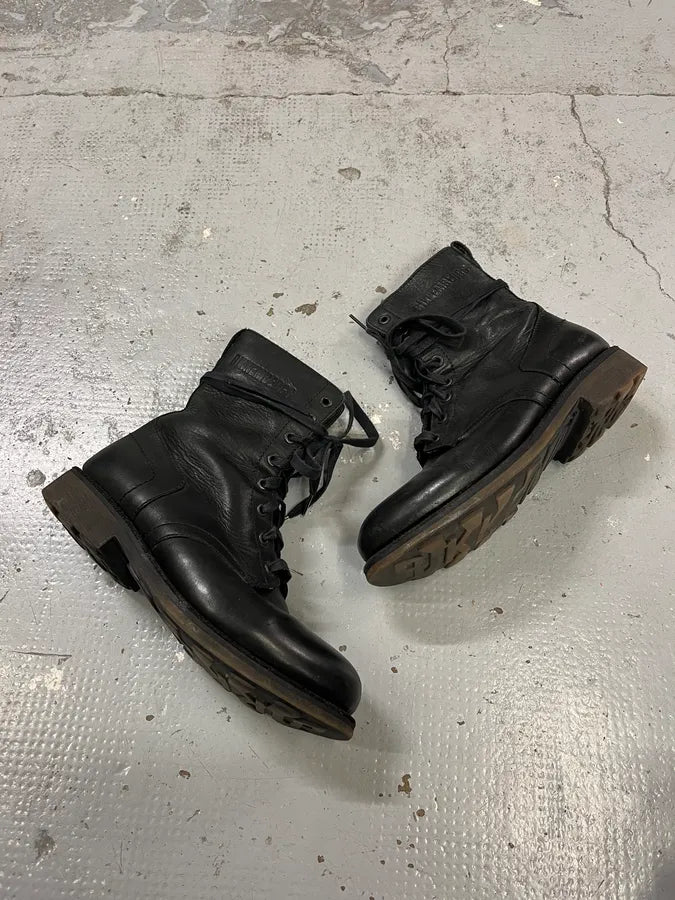 Dirk Bikkembergs Black Combat Leather Boots fnfpbQo 1