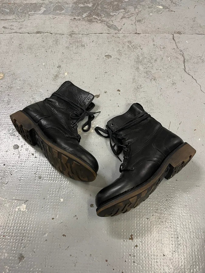 Dirk Bikkembergs Black Combat Leather Boots fnfpbQo 2