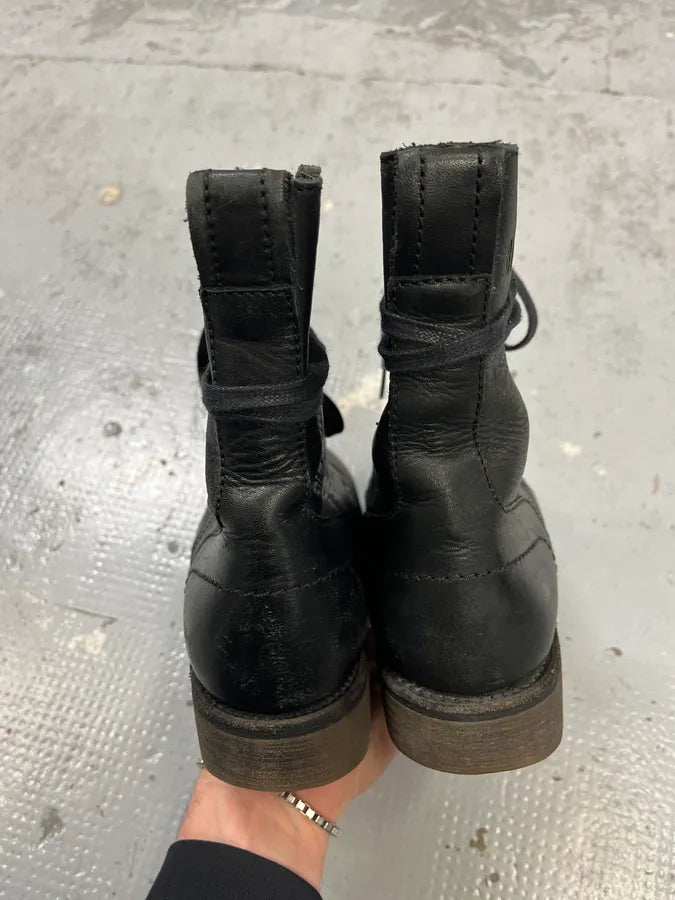 Dirk Bikkembergs Black Combat Leather Boots fnfpbQo 5