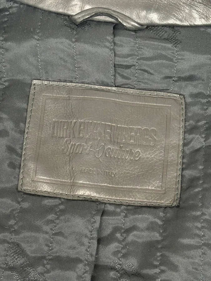 AW2008 Dirk Bikkembergs Black Leather Contrast Block Jacket CFkNNDV 9