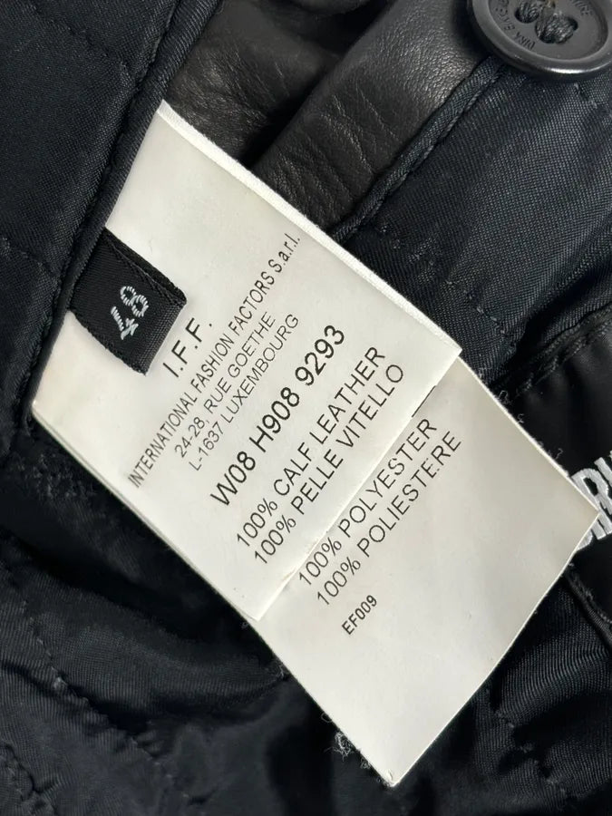 AW2008 Dirk Bikkembergs Black Leather Contrast Block Jacket CFkNNDV 11