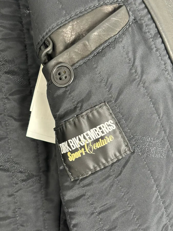 AW2008 Dirk Bikkembergs Black Leather Contrast Block Jacket CFkNNDV 10