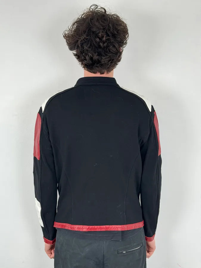 2000s Dirk Bikkembergs Mondrian Leather Color-Block Biker Leather Jacket wOZDDQU 2