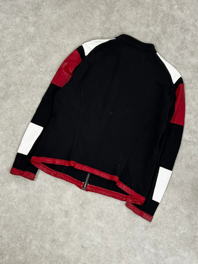 2000s Dirk Bikkembergs Mondrian Leather Color-Block Biker Leather Jacket wOZDDQU 5