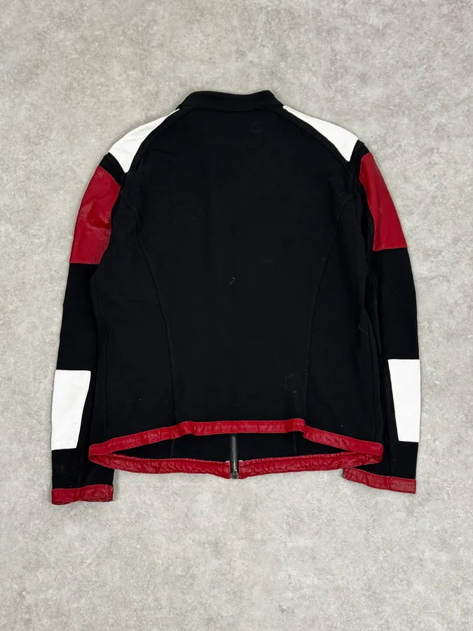 2000s Dirk Bikkembergs Mondrian Leather Color-Block Biker Leather Jacket wOZDDQU 3
