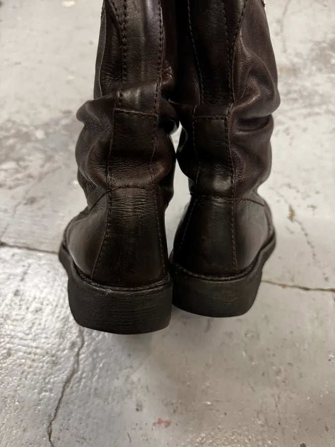 Dirk Bikkembergs Brown Eroded Leather Boots pWhWeqm 5