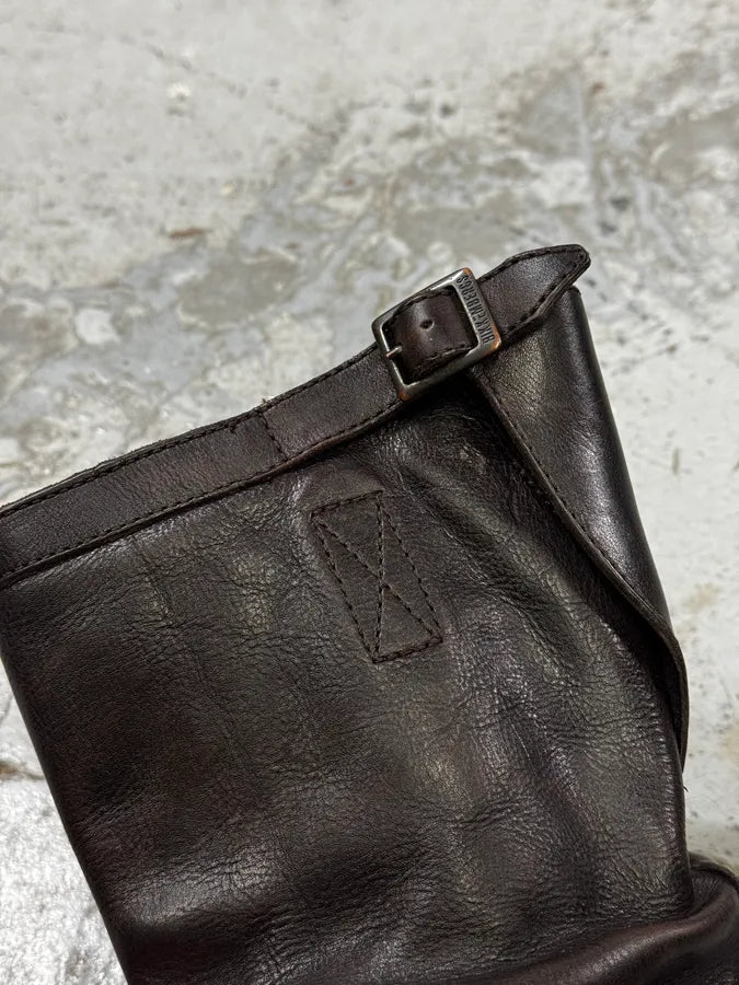 Dirk Bikkembergs Brown Eroded Leather Boots pWhWeqm 4
