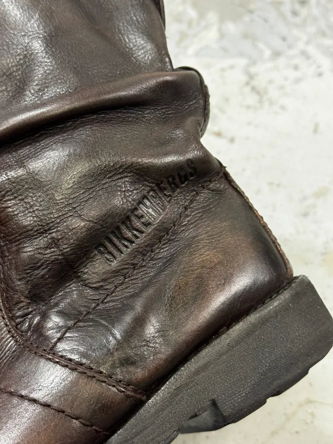 Dirk Bikkembergs Brown Eroded Leather Boots pWhWeqm 3