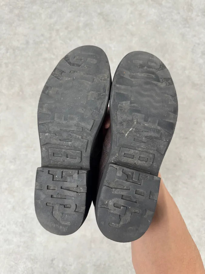 Dirk Bikkembergs Brown Leather Biker Boots hZMbdTm 4