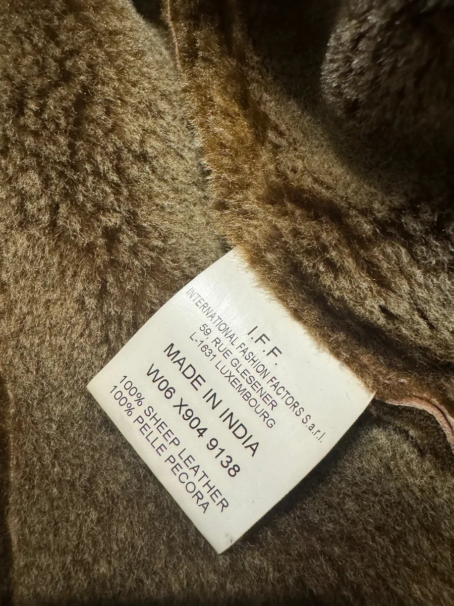 Dirk Bikkembergs Brown Sheep Leather Shearling Jacket mPMnDPs 6