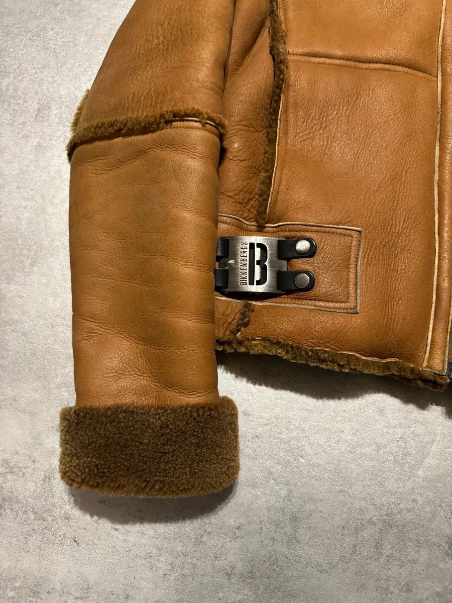 Dirk Bikkembergs Brown Sheep Leather Shearling Jacket mPMnDPs 8