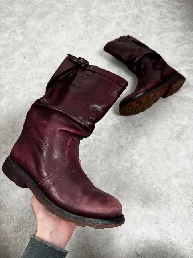 Dirk Bikkembergs Burgundy Leather Ankle Boots SSHpLNy 0