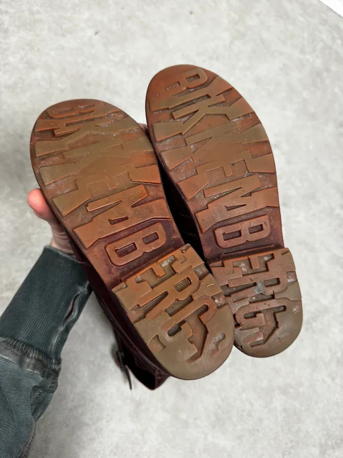 Dirk Bikkembergs Burgundy Leather Ankle Boots SSHpLNy 7