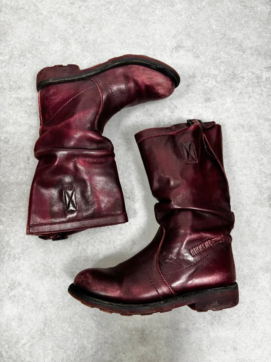 Dirk Bikkembergs Burgundy Leather Ankle Boots SSHpLNy 1