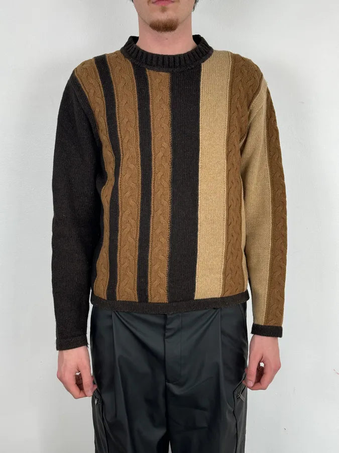 Dirk Bikkembergs Camel & Brown Wool Sweater kHqmLFj 1