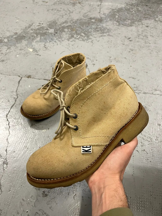2000s Dirk Bikkembergs Canvas Beige Boots phtAcHx 0