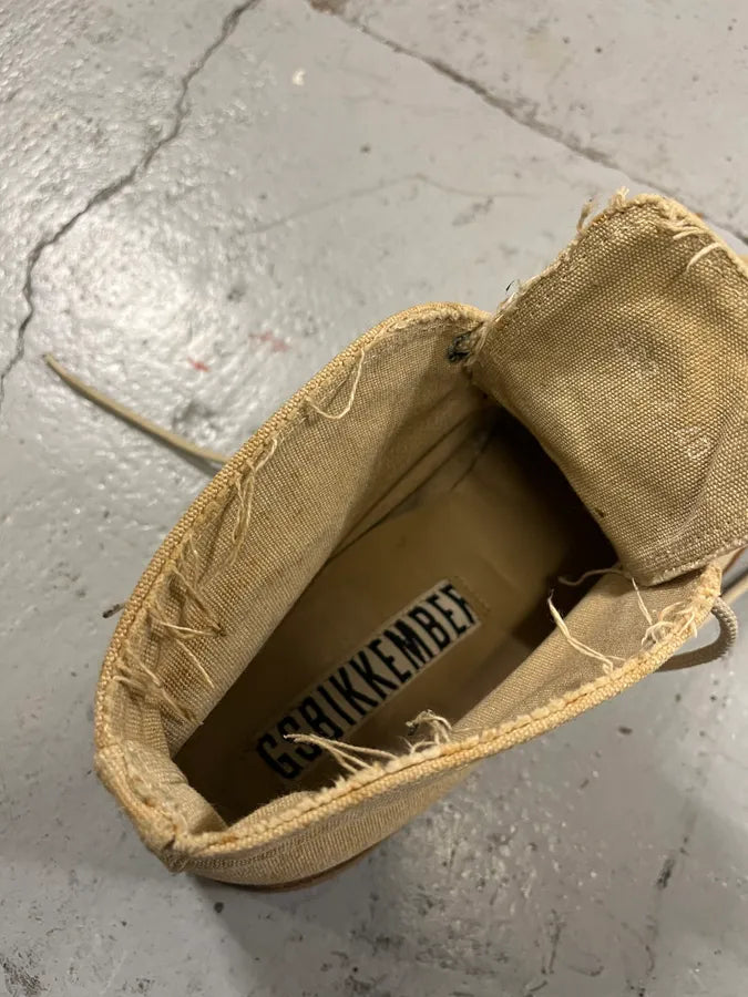 2000s Dirk Bikkembergs Canvas Beige Boots phtAcHx 7