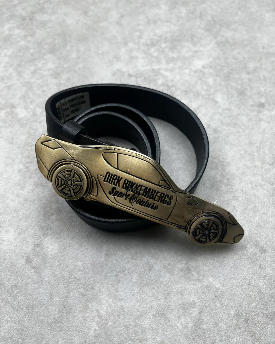 Dirk Bikkembergs Car Buckle Black Leather Belt fmBMoBw 3
