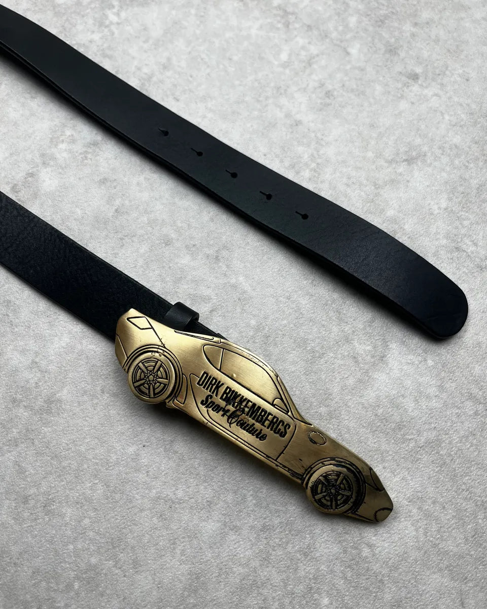 Dirk Bikkembergs Car Buckle Black Leather Belt fmBMoBw 4