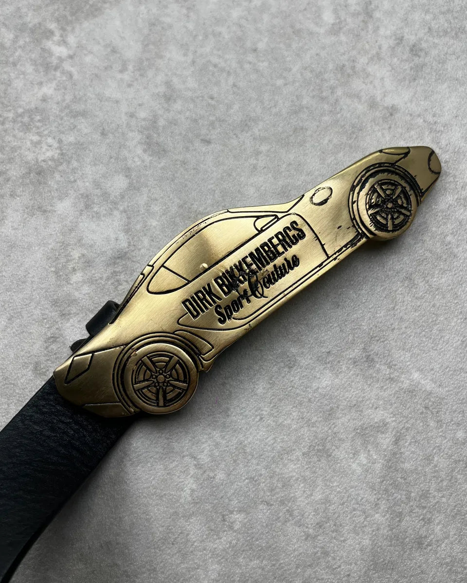 Dirk Bikkembergs Car Buckle Black Leather Belt fmBMoBw 5