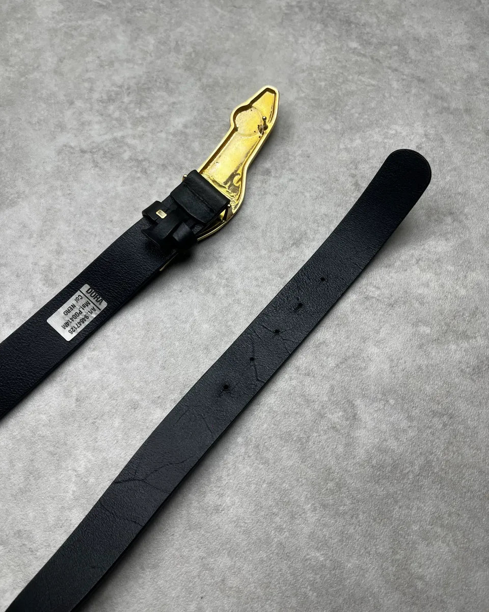 Dirk Bikkembergs Car Buckle Black Leather Belt fmBMoBw 6