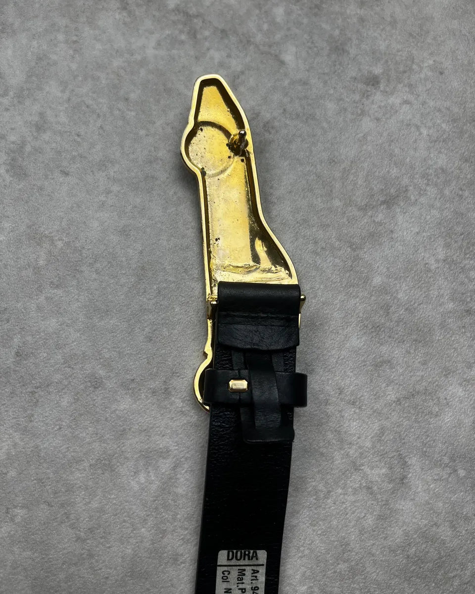Dirk Bikkembergs Car Buckle Black Leather Belt fmBMoBw 7