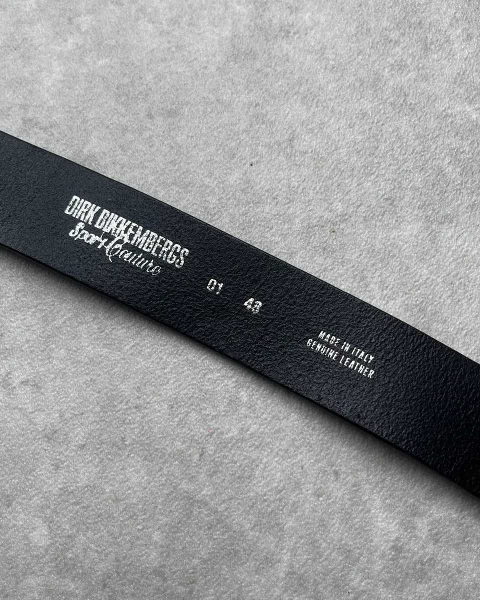 Dirk Bikkembergs Car Buckle Black Leather Belt fmBMoBw 8