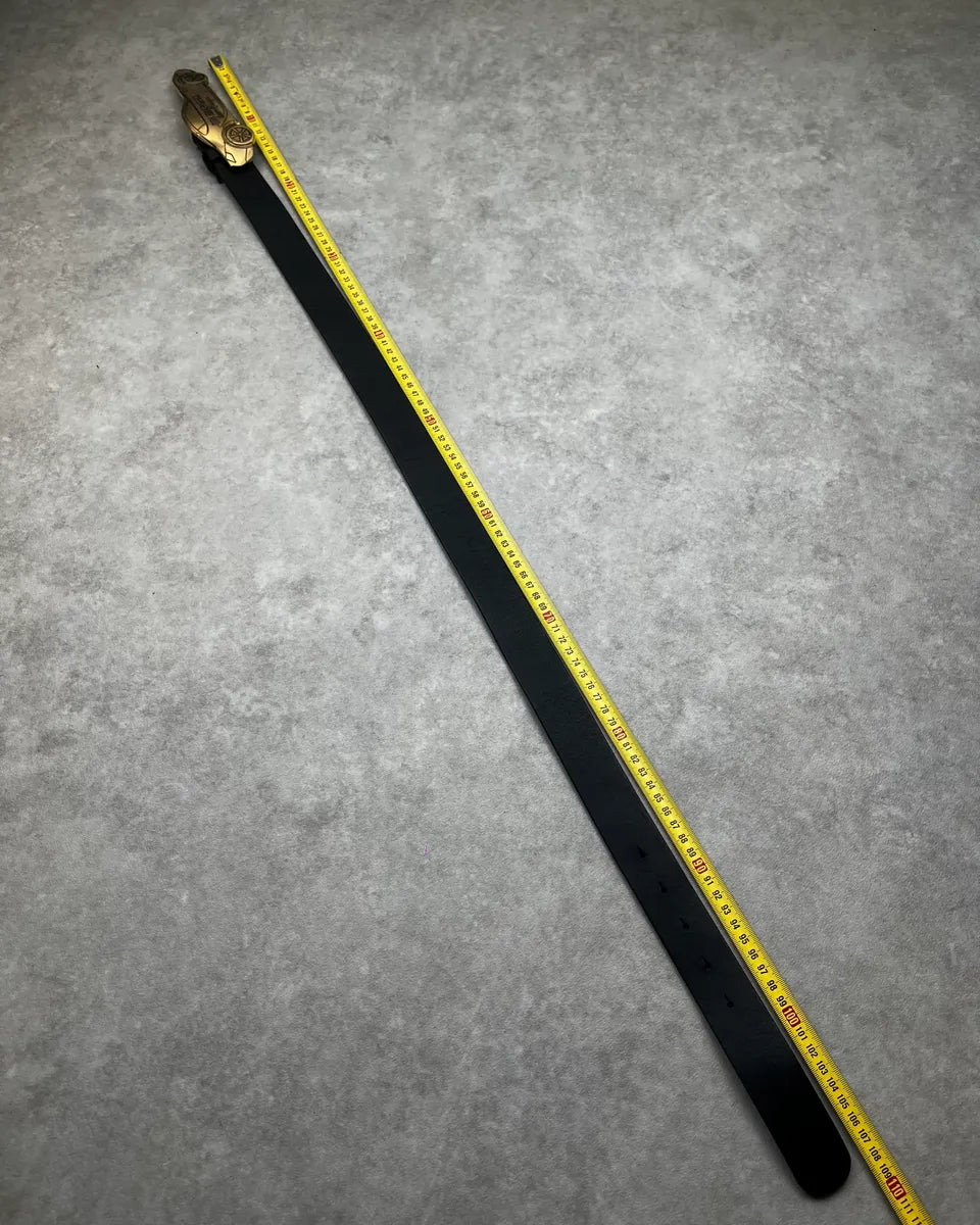 Dirk Bikkembergs Car Buckle Black Leather Belt fmBMoBw 9