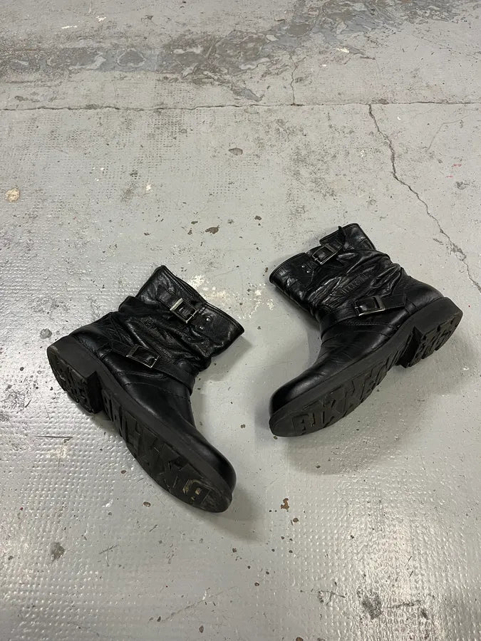 Dirk Bikkembergs Double Buckle Black Ankle Boots XsUOzzp 1
