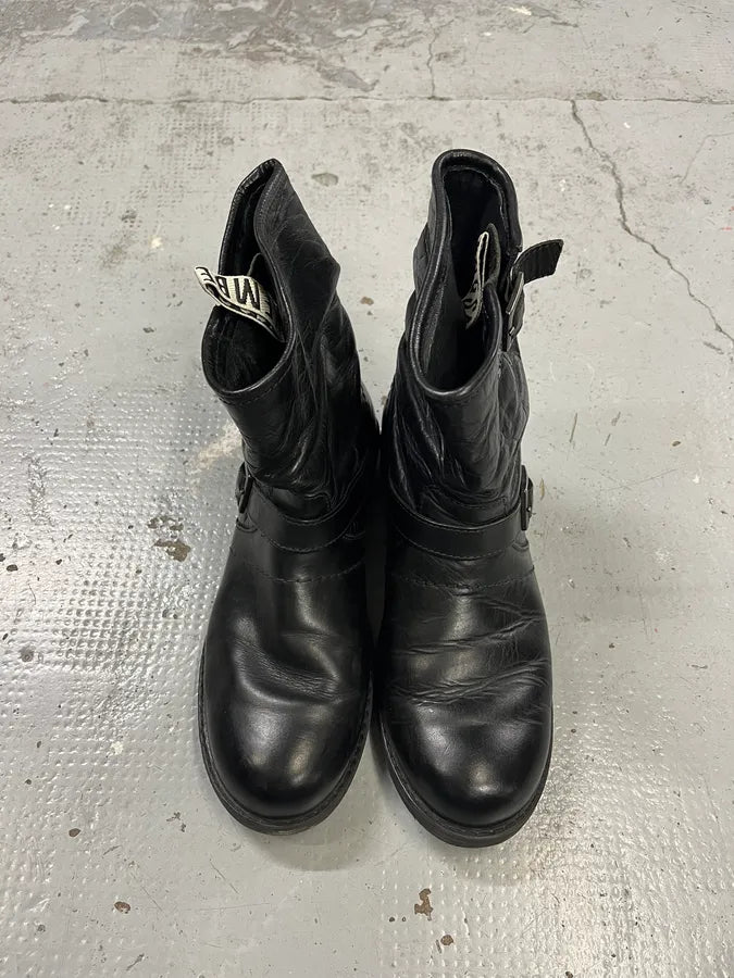 Dirk Bikkembergs Double Buckle Black Ankle Boots XsUOzzp 4