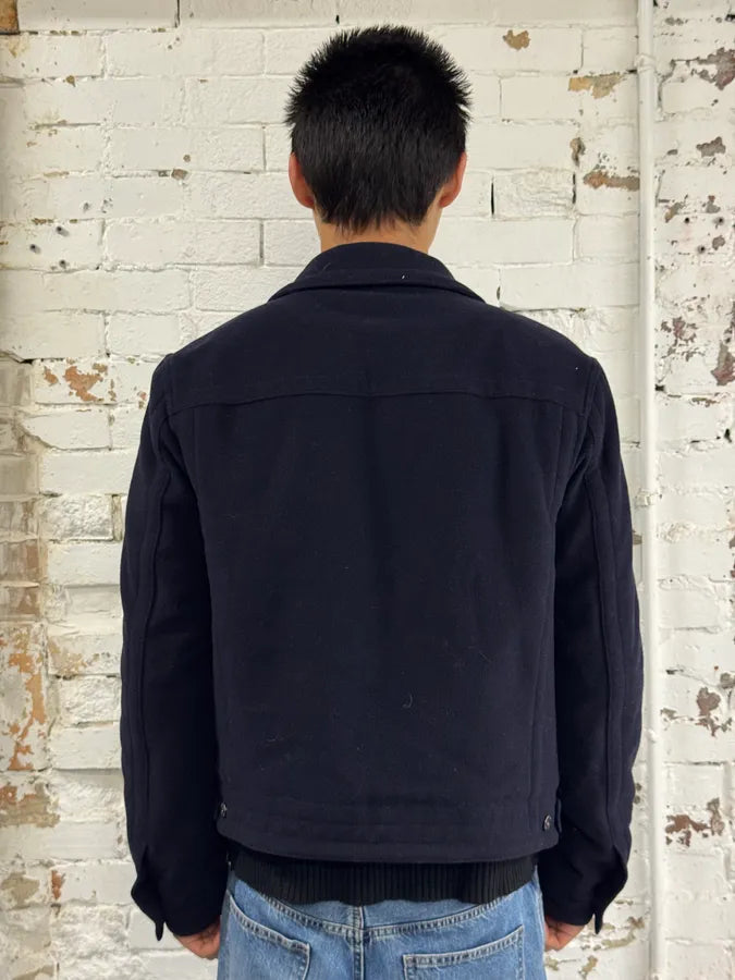 Dirk Bikkembergs Navy Wool Trucker Jacket ENiKdkt 1