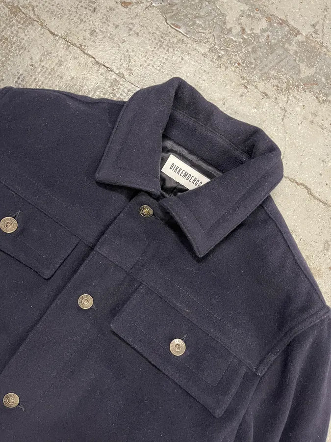 Dirk Bikkembergs Navy Wool Trucker Jacket ENiKdkt 4