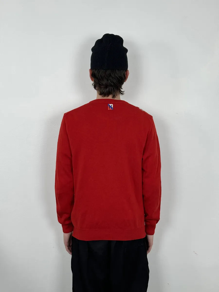 Dirk Bikkembergs Red Wool Checkered Sweater SsJsNNN 2