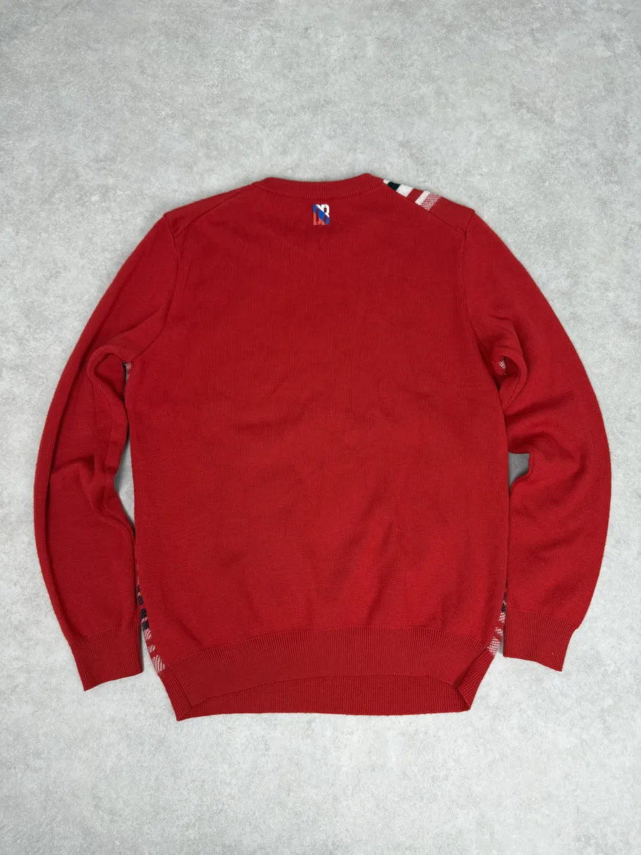 Dirk Bikkembergs Red Wool Checkered Sweater SsJsNNN 4
