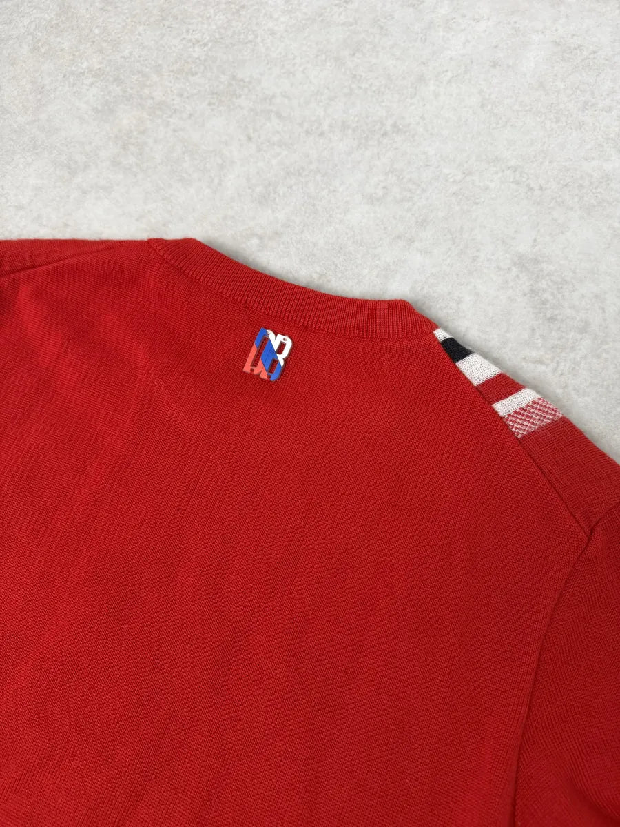 Dirk Bikkembergs Red Wool Checkered Sweater SsJsNNN 5