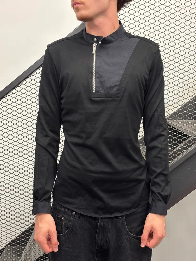 Dirk Bikkembergs Sport Couture Black Nylon Zip Polo Longsleeve YTsFxbB 1