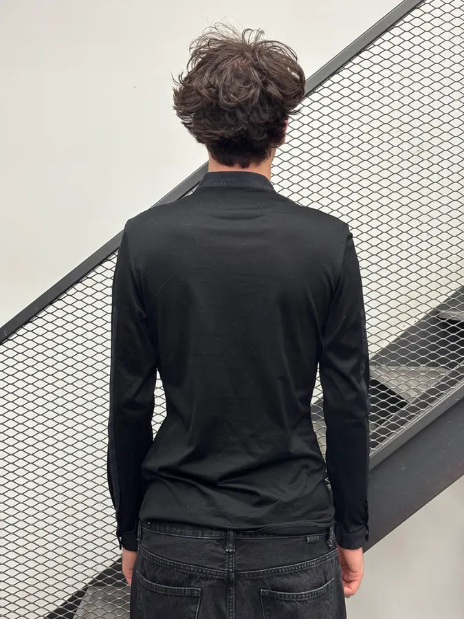 Dirk Bikkembergs Sport Couture Black Nylon Zip Polo Longsleeve YTsFxbB 2