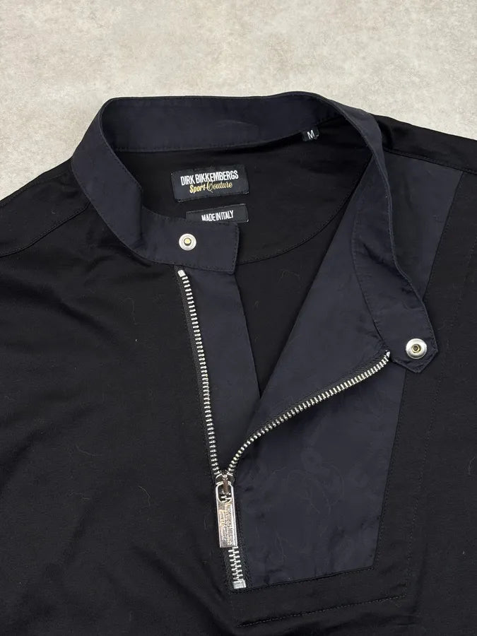 Dirk Bikkembergs Sport Couture Black Nylon Zip Polo Longsleeve YTsFxbB 4