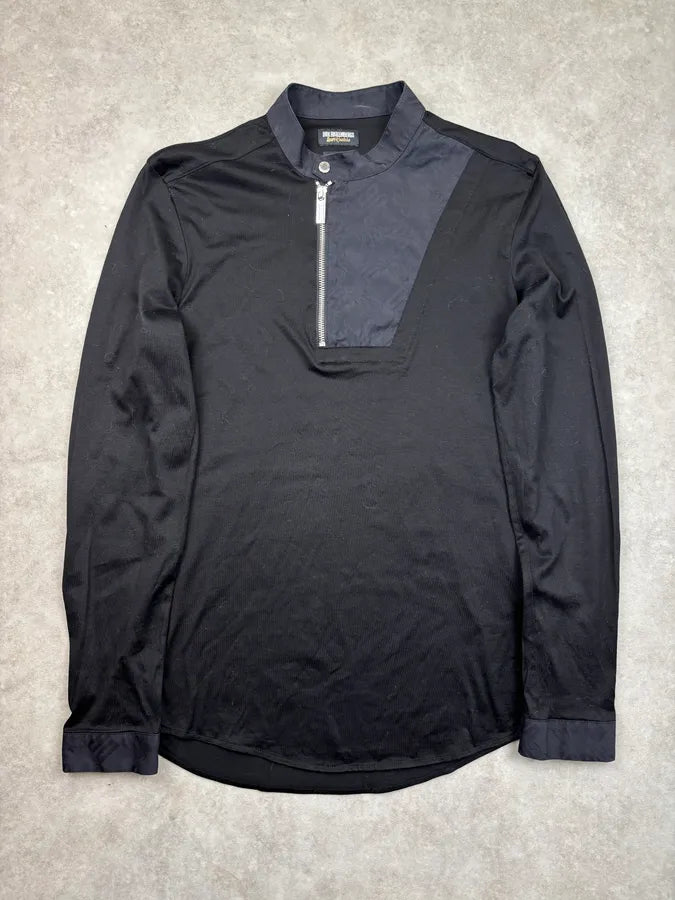 Dirk Bikkembergs Sport Couture Black Nylon Zip Polo Longsleeve YTsFxbB 0
