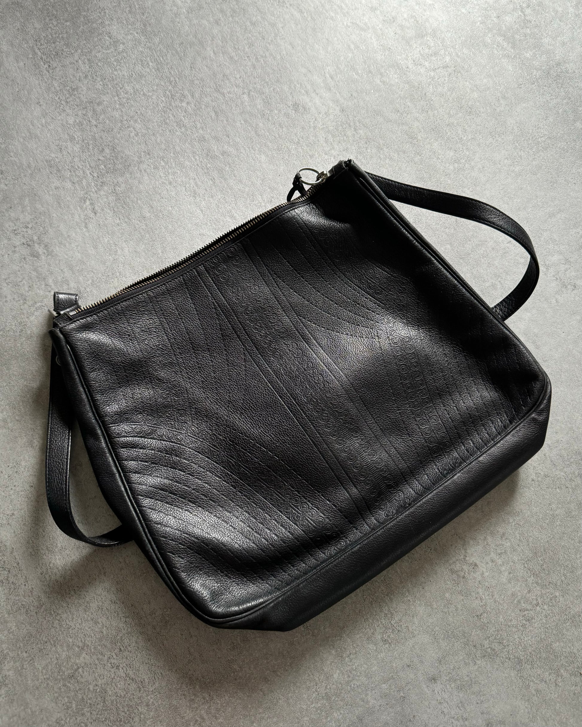 2000s Jean Paul Gaultier Black Precise Leather Shoulder Bag (OS) - 2
