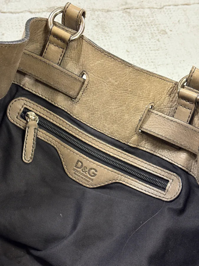 2000s Dolce & Gabanna Hobo Beige Leather Bag GwmpKMP 8