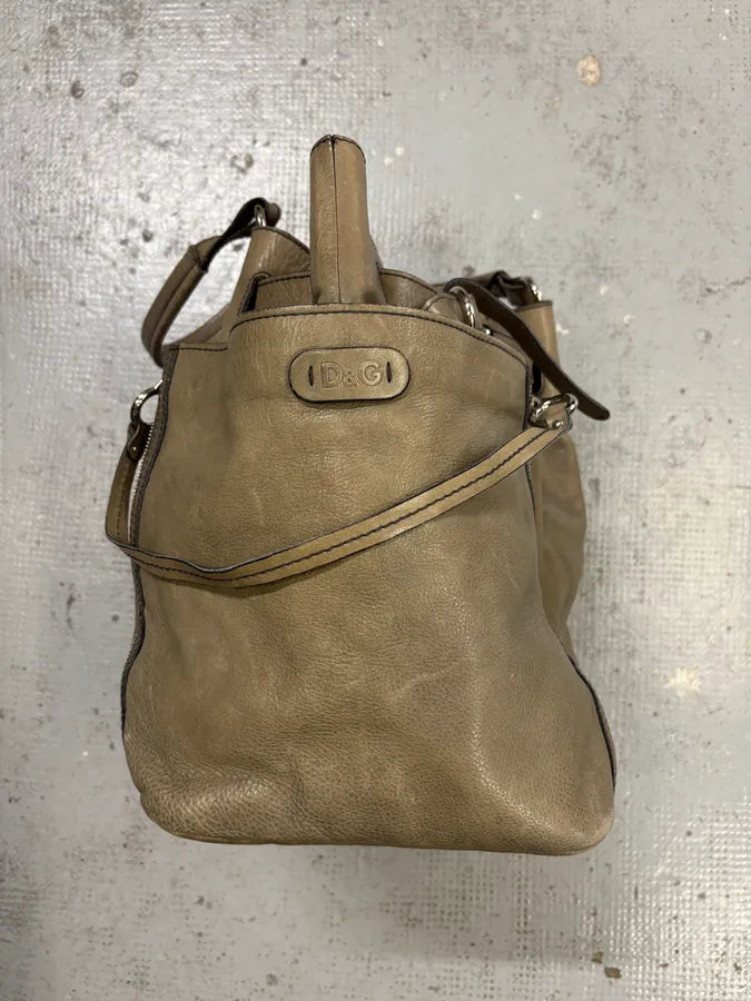 2000s Dolce & Gabanna Hobo Beige Leather Bag GwmpKMP 5