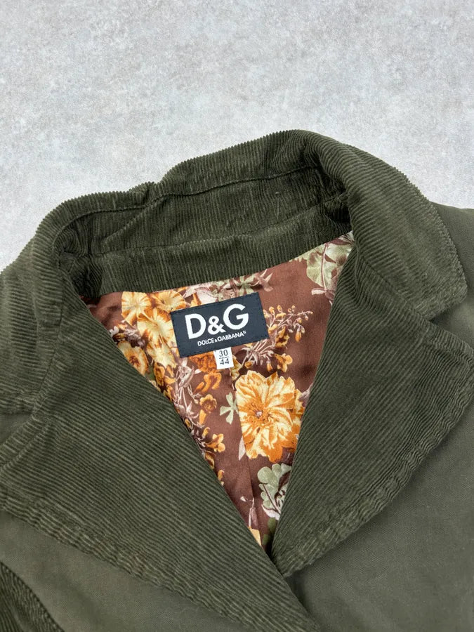 SS2006 Dolce & Gabanna Buttoned Khaki Green Jacket  OMjkweL 4
