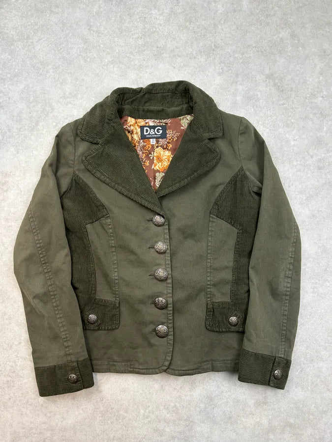 SS2006 Dolce & Gabanna Buttoned Khaki Green Jacket  OMjkweL 2