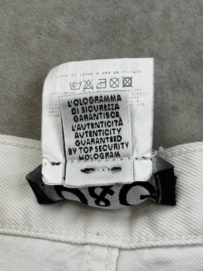 2000s Dolce & Gabbana White American Flag Distressed Shorts mhXBdUT 10