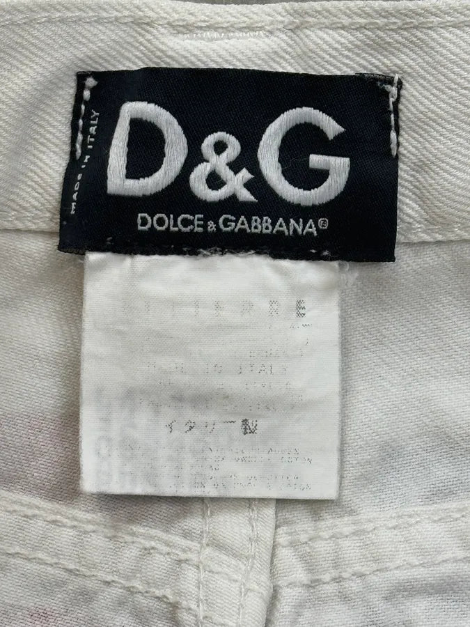 2000s Dolce & Gabbana White American Flag Distressed Shorts mhXBdUT 9