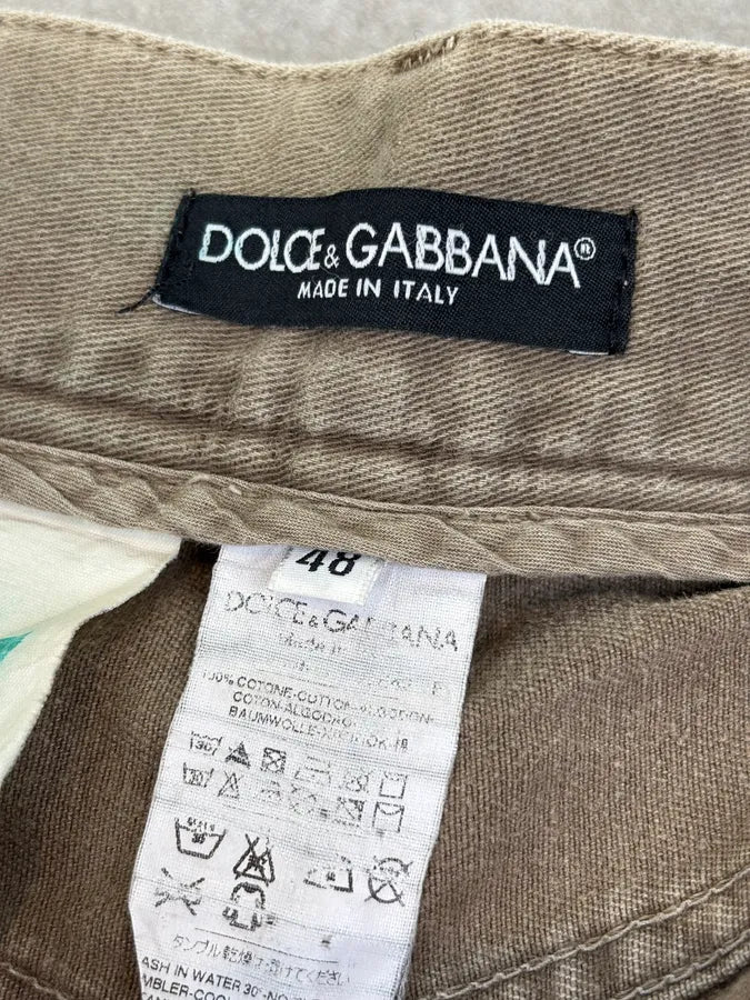 2000s Dolce & Gabbana Distressed Beige Denim Jeans hGCqlXf 10