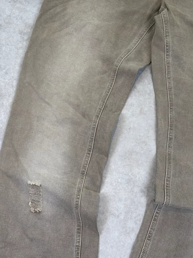 2000s Dolce & Gabbana Distressed Beige Denim Jeans hGCqlXf 9