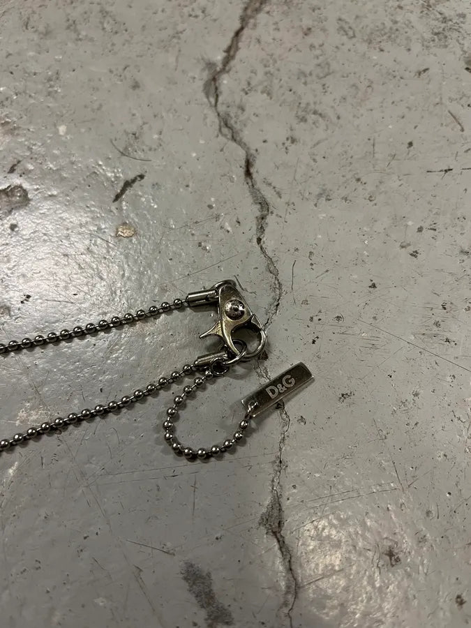 Dolce & Gabbana Ball Chain Golden Heart Dog Tag Necklace YWHBBKS 4