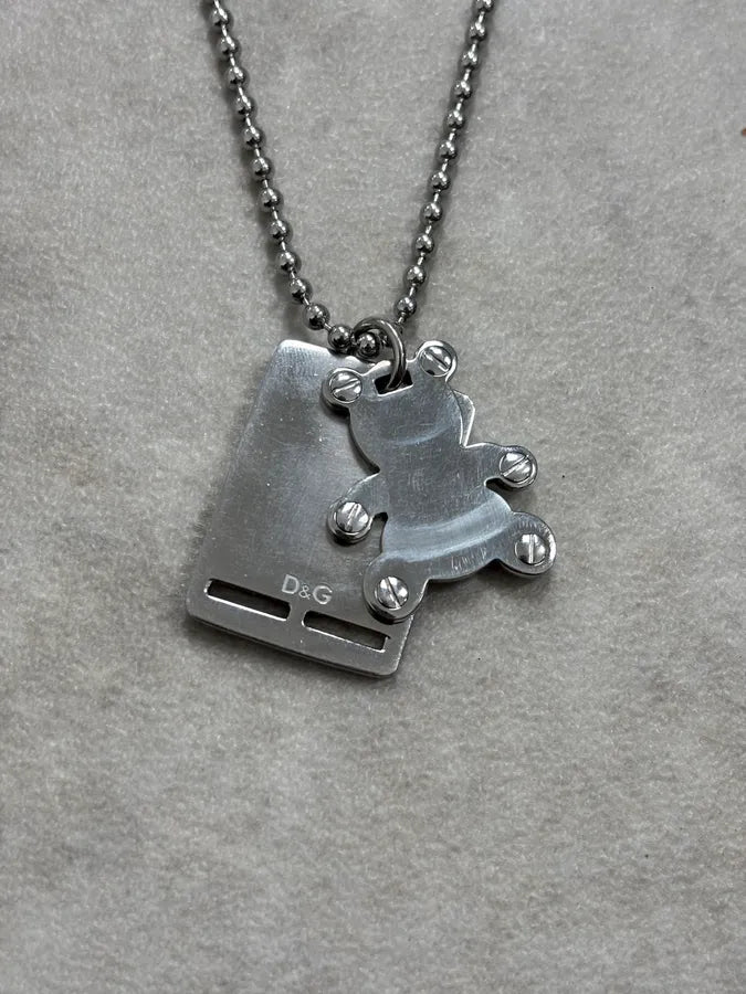 Dolce & Gabbana Bear Charm Dog Tag Necklace qAvCrLZ 4